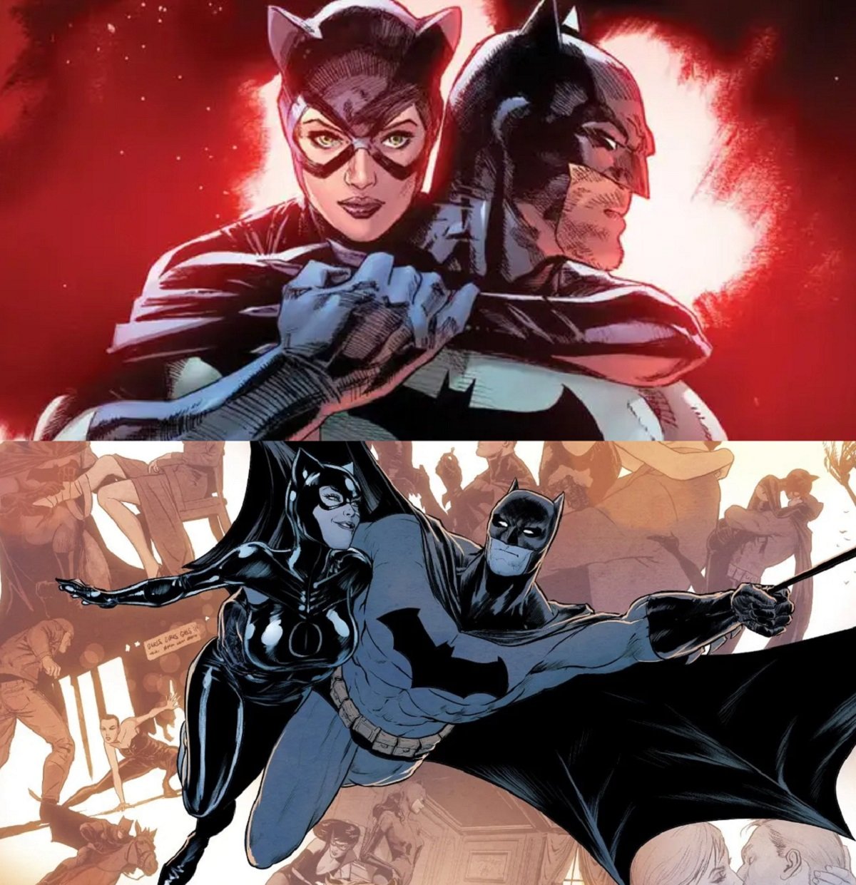Batman and Catwoman, the focal point of writer Tom King's Batman run. 