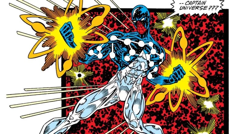 Cosmic Spider-Man using his god-tier powers.