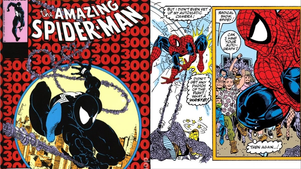 Todd McFarlane's and Erik Larsen's art from The Amazing Spider-Man from the late '80s.
