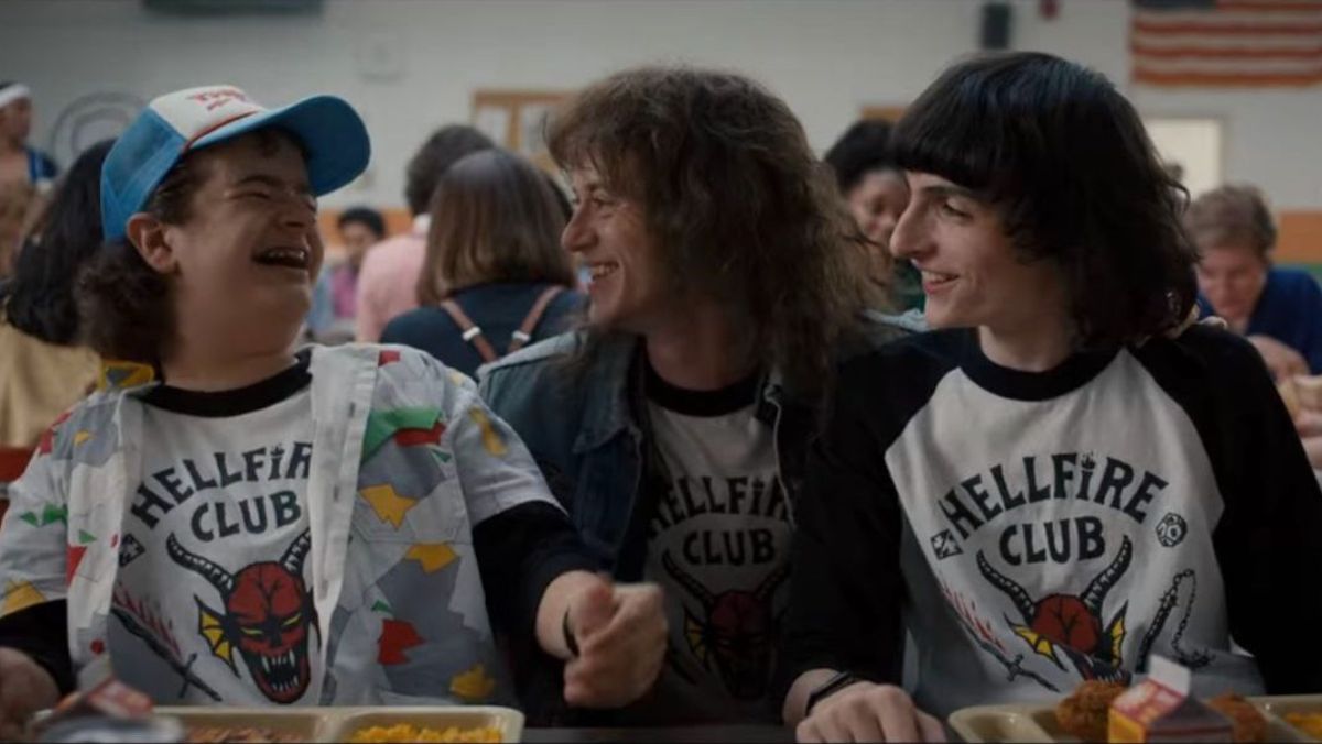 Eddie with Mike and Dustin for Eddie Stranger Things 4 Death article, in Stranger Things Flight of Icarus, Hellfire Club is an important feature
