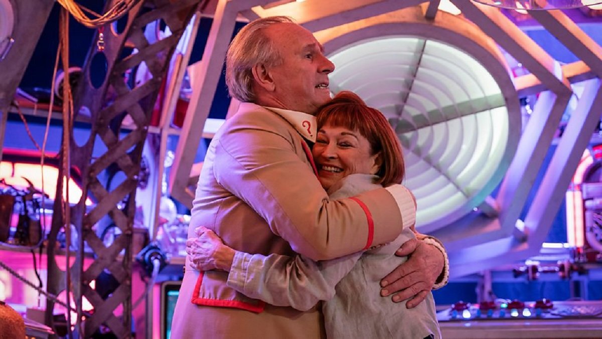 The Fifth Doctor hugs Tegan aboard the TARDIS in a brand new reunion as part of Tales of the TARDIS for Doctor Who's 60th anniversary.