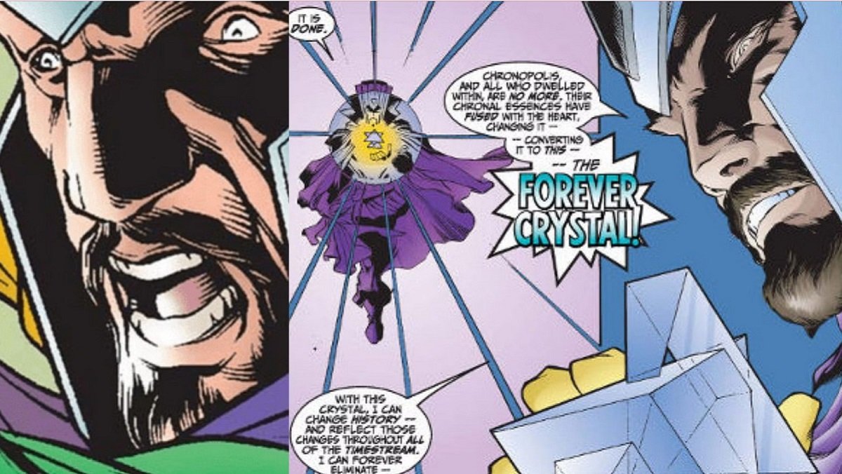Kang's Forever Crystal, made from the Heart of Forever, which was the power source of Chronopolis. 
