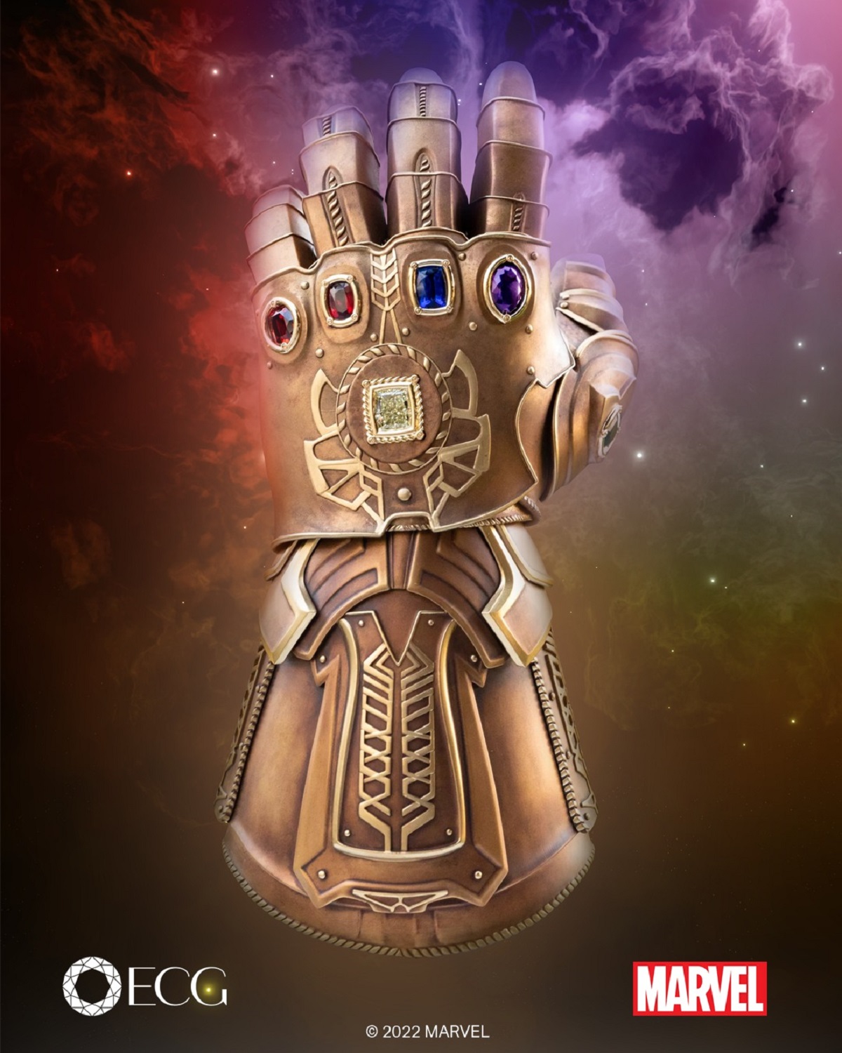 The Infinity Gemstone Collection Infinity Gauntlet holder.