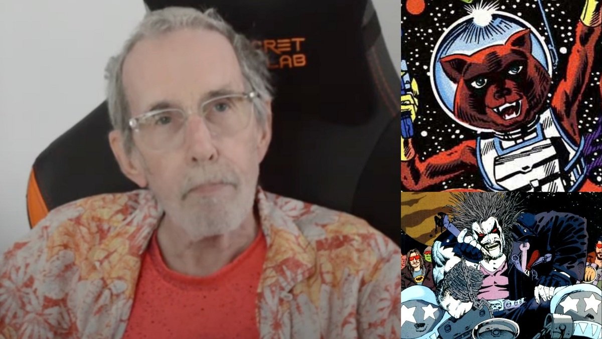 Writer/artist Keith Giffen, along with his co-creations Rocket Raccoon and Lobo. 