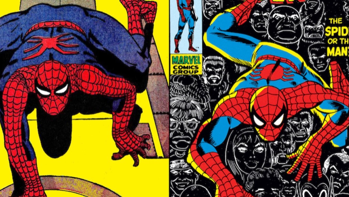 Steve Ditko and John Romita's versions of Spider-Man