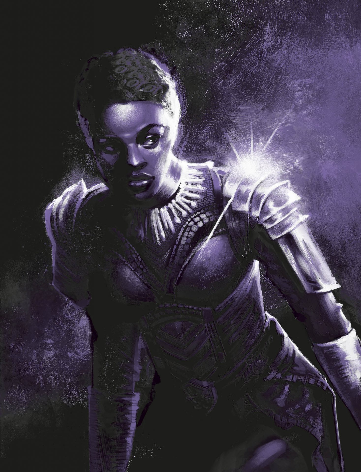 An illustration of Nakia from the book Marvel Studios' Black Panther: Dreams of Wakanda
