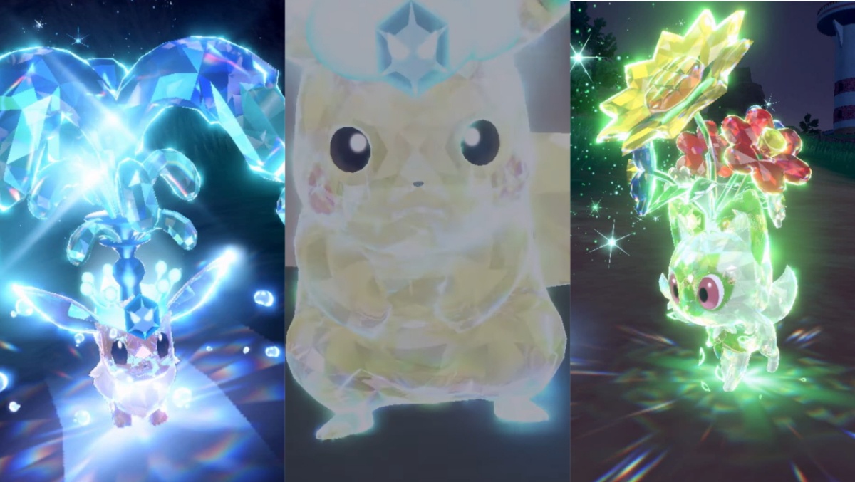 Pokemon that have terastallized and become crystal forms