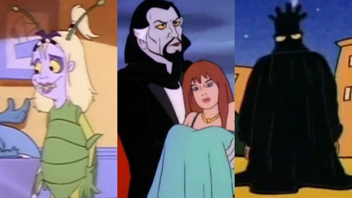 Beetlejuice dressed as a beetle, Dracula kidnapping Firestar, and a terrifying character named Peaches are among our picks for scariest cartoon episodes.