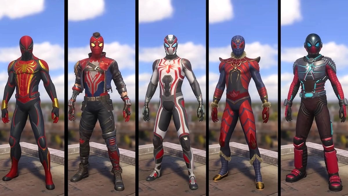 Five different suits options for Spider-Man 2