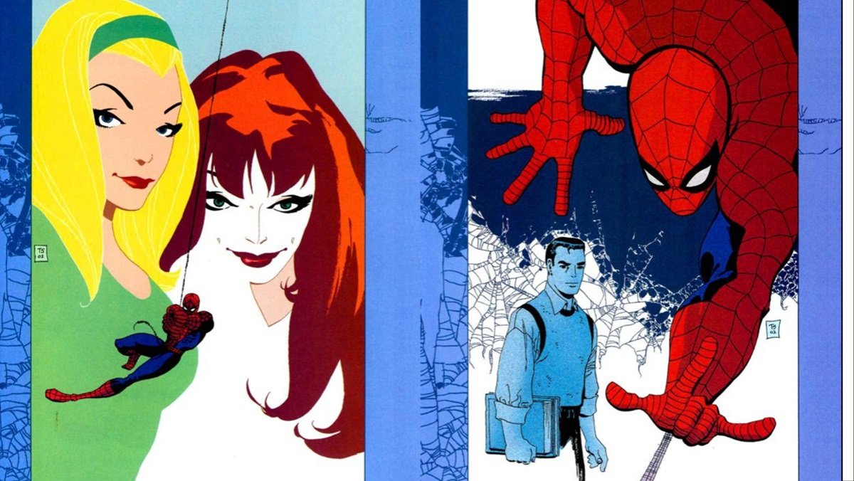 Tim Sale's art for Spider-Man: Blue by Jeph Loeb.
