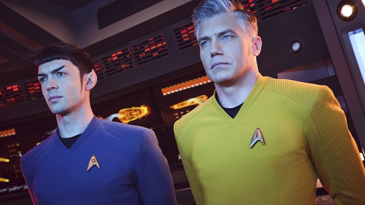 Anson Mount as Captain Pike and Ethan Peck on Star Trek: Strange New Worlds.