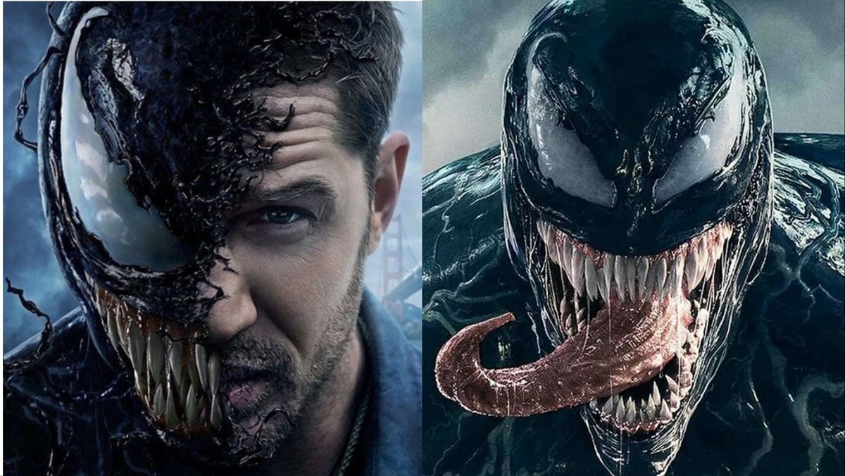 Promotional art for 2018's Venom, featuring Tom Hardy as Eddie Brock. 