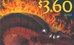 An LOTR Stamp - the Balrog towers and roars closeup