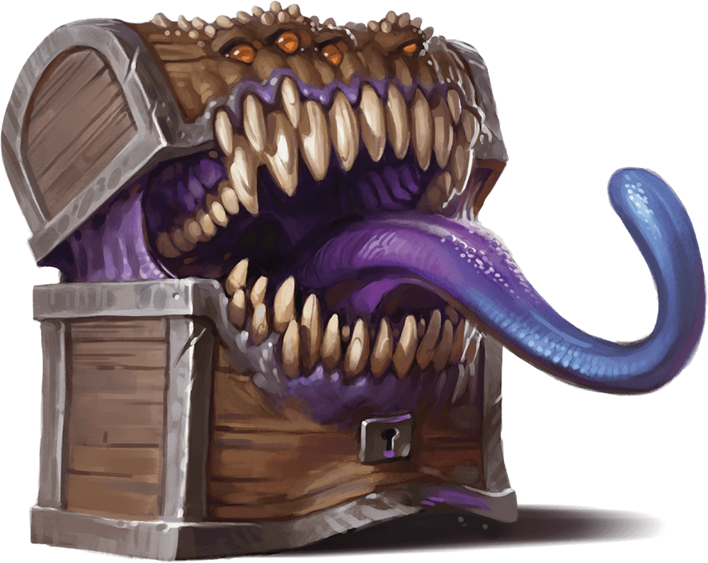  mimic monster from D&D games with long tongue 